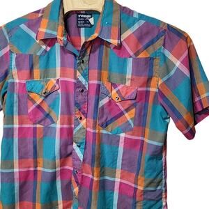 Vintage Men's Wrangler Pro Rodeo Collection Pearl Snap short sleeve shirt 17.5